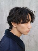 センターパートセンター分けフェザーパーマニュアンスパーマ
