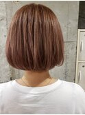 ボブ×オレンジベージュ
