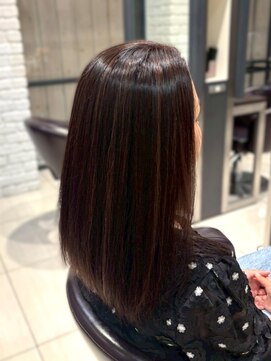 イヴ 新浦安店(Eve) 大人ハイライトカラー夏うるツヤ白髪ぼかし細めハイライト
