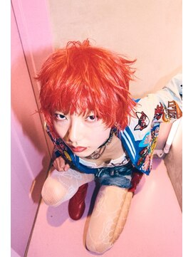 ラック 表参道(LUCK) パンクショート/チェリーレッド/アプリコットオレンジ/表参道