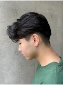 メンズ刈り上げセンターパートフェザーパーマ八王子