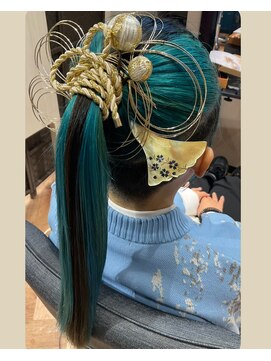 成人式華やかポニーテール