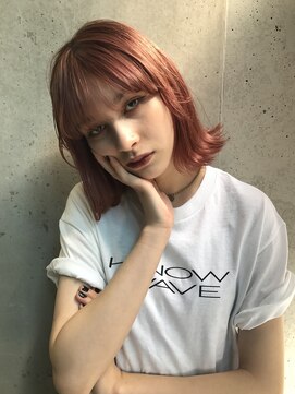 ピンクカラー　ピンクアッシュカラー　レイヤー