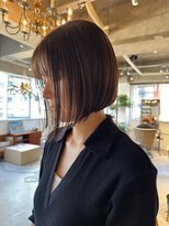 パーク(PARK)&nbsp;切りっぱなしボブブラウンボブブラウンベージュ