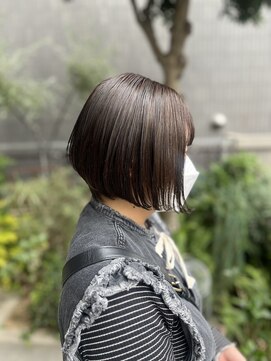 美容室ポール 西葛西店(PAUL) ショートボブ オリーブカラー アッシュカラー