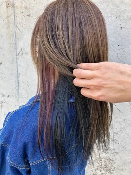 レーヴ(Reve) 2色インナーカラー★ネイビーブルー×バイオレット【レーヴ】