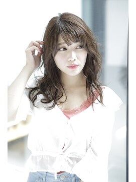 ルルディ バイ アフロディーテ銀座(luludi by APHRODITE) 黒髪/グレーベージュ/レイヤーロング/前髪パーマ/銀座