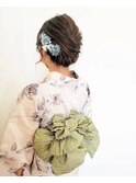 ヘアセット×浴衣着付け 兵児帯アレンジ