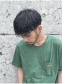 ツイストスパイラルパーマツーブロックメンズマッシュパーマ
