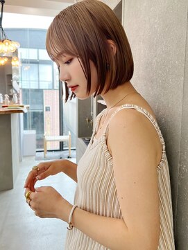 ロンドワン 三宮元町(Lond one) 小顔★ショート/ボブ/切りっぱなしボブ/グレーベージュ