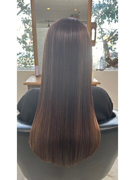 O ロングストレートトリートメントサラツヤ髪オリーブグレージュ