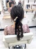 編みおろし結婚式ヘアお呼ばれヘア