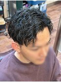 メンズ/ツイストスパイラルパーマ/アップバング/ツーブロ20代