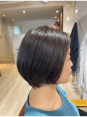 20代30代大人可愛い小顔ショートボブ前下がりボブ地毛風カラー