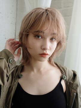 シオン(shion) くすみベージュオリーブカラーワンレンボブルフ_39178