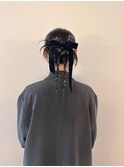 リボン×タイトヘアアレンジ