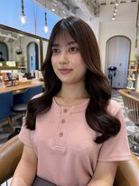 ロンドアベニール 北千住(Lond avenir)&nbsp;デジタルパーマレイヤーカット顔周り前髪ミディアムロング北千住