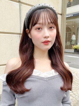 レア 表参道(L'ea) ピンクベージュ前髪イメチェンアンブレラカラークールショート