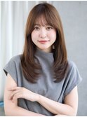 ヨシンモリヘアミルクティーベージュシースルーバング