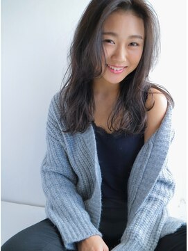 ソヨン 京都店(SOYON) フェザーバング 無造作カール ダークグレージュ