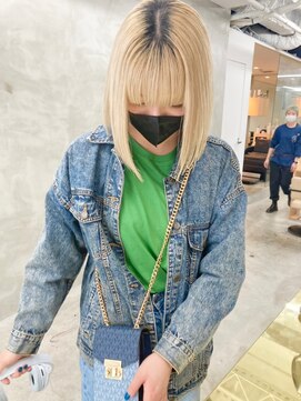 スー 渋谷(suu) ミルクティーベージュケアブリーチダブルカラーハイトーンカラー