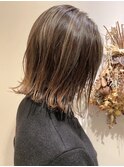 切りっぱなしボブ×ハイライトまろやかカラー★中村大輔