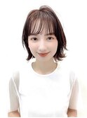 ボブウルフ外国人風カラーココアベージュ透明感20代30代40代銀座