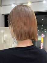 デート 下北沢(DATE) ダブルカラーミルクティーベージュカラーショートボブブリーチ