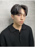 ダークアッシュ　ニュアンスパーマ　韓国マッシュスペインカール