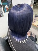にじさんじ 長尾景 ケアブリーチ ネイビー ブルー ウルフカット