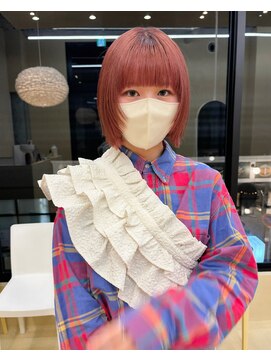 スニュウ(snuw) 似合わせカットボブ小顔カットグレージュピンクカラー