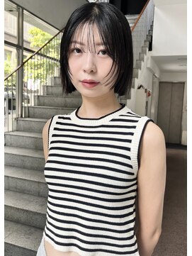 トリッカ 銀座(tricca) ぱつっとボブ/切りっぱなしボブ/顔まわりレイヤー/似合わせ