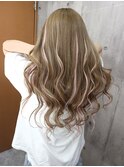 ハイライト風エクステ/巻き髪