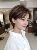 40代ひし形ショート×耳かけですっきり[西宮北口/髪質改善]