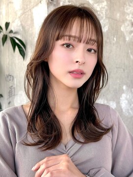 ロビー 表参道(ROBBY) ミディアムレイヤーカット/30代40代50代/顔周りカットくびれヘア