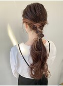 編み込み巻き下ろし◎ロングヘア華やかパーティーヘア