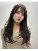 ミルクティーベージュロングレイヤー20代30代40代
