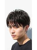 越谷/ナチュラルアップバング×ツーブロック/波巻きスパイラル