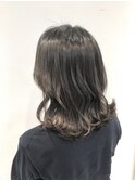 人気グレージュ切りっぱなし外ハネボブ