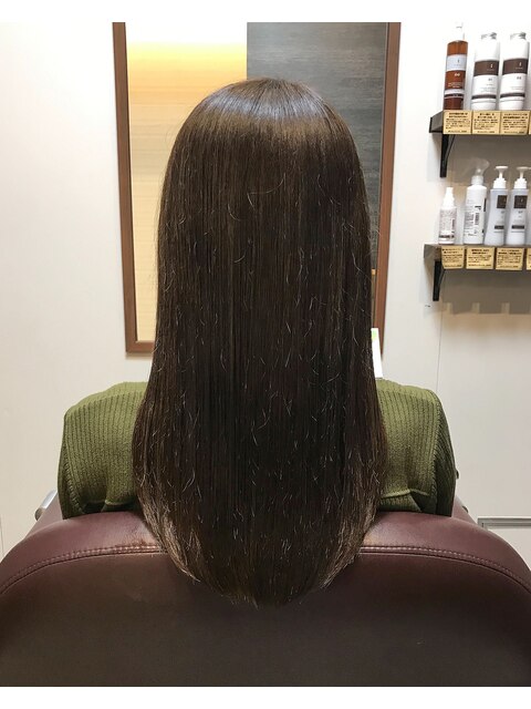 【松原美幸】髪質再生カラー　アッシュブラウン　ロング