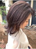 伸ばしかけのウルフスタイル◇ヘアカラーは透明感出してお任せ