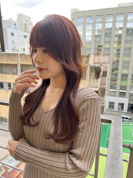 ロンド ストラーダ 心斎橋(Lond strada) 韓国前髪顔周りロング×デザインカラー[心斎橋/髪質改善]