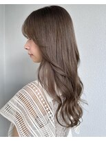 ブロンド 町田(BLONDE)&nbsp;カーキベージュ_アッシュオリーブ_レイヤーロンググレーベージュ