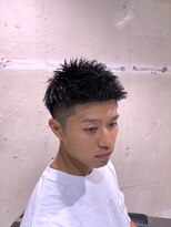 フランクスバーバーザスタンド(Frank’s barber the stand)&nbsp;メンズアップバングフェードショートパーマバーバー眉毛F