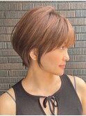 30代40代大人女性/前髪ありショートボブ/ショートヘア/髪質改善