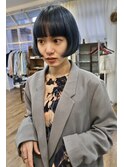 ぱつっとボブとブリーチカラー(地主担当)