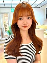 ラグーン 原宿 表参道(LAGOON)&nbsp;オレンジ×韓国風ナチュラルエアリーヘア