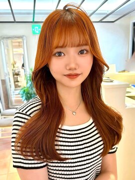 ラグーン 原宿 表参道(LAGOON) オレンジ×韓国風ナチュラルエアリーヘア