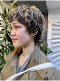 ブリーチパーマショートレイヤーウルフ