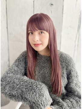 ヘアメイク ナル(hair make nalu) ツヤ感ピンクのナチュラルストレートスタイル